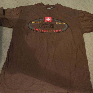 Swiss Military Instructor Tshirt Brown Size S